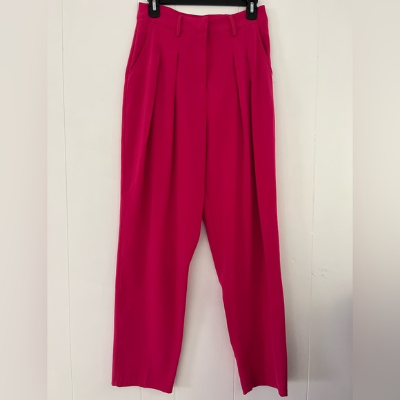 Nasty Gal Pants - Nasty Gal Pink High-Waisted Slacks Straight Leg Trousers Size 6
